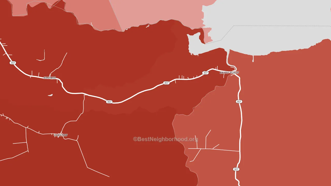 Kraemer, LA block-group political-lean map