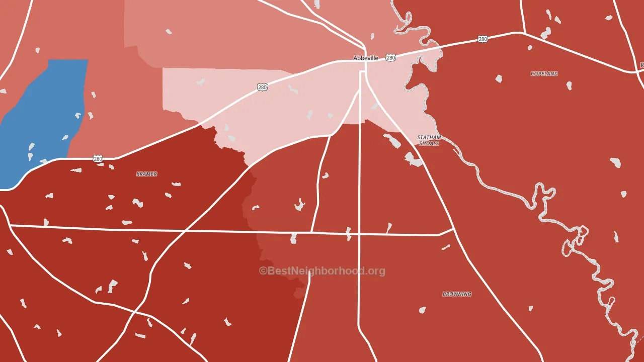 Kramer, GA block-group political-lean map