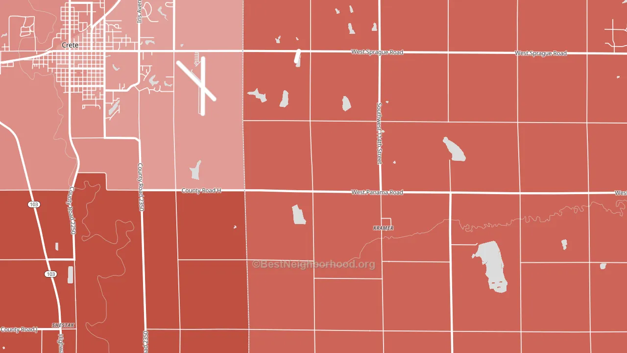 Kramer, NE block-group political-lean map