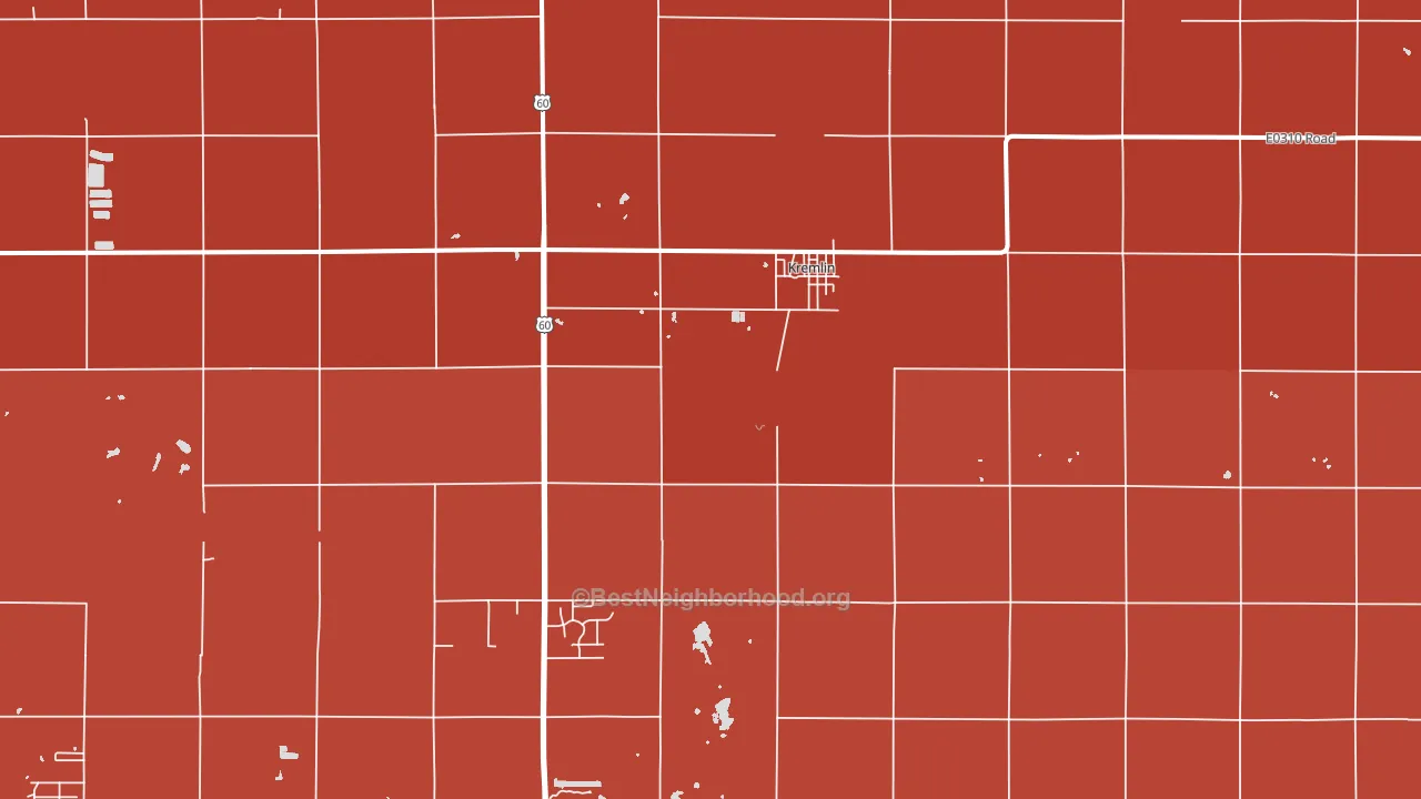 Kremlin, OK block-group political-lean map