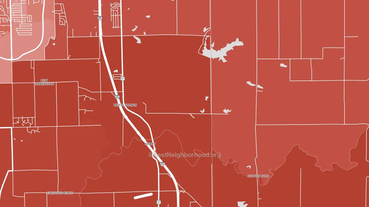 Kriete Corners, IN block-group political-lean map