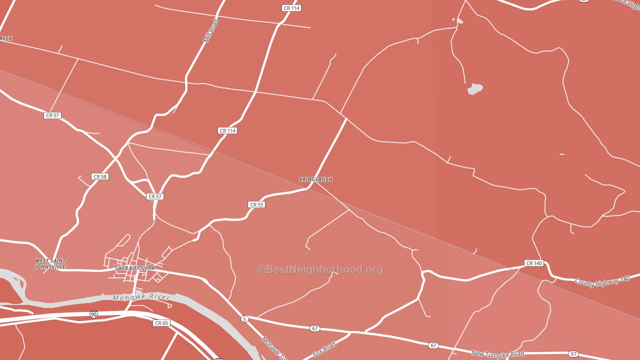 Kringsbush, NY block-group political-lean map