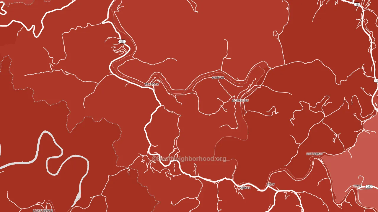 Krypton, KY block-group political-lean map