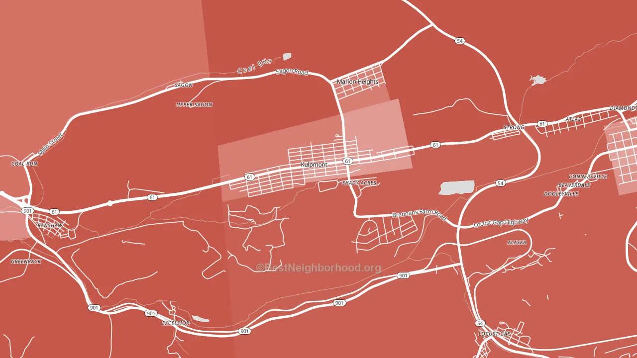 Kulpmont, PA block-group political-lean map