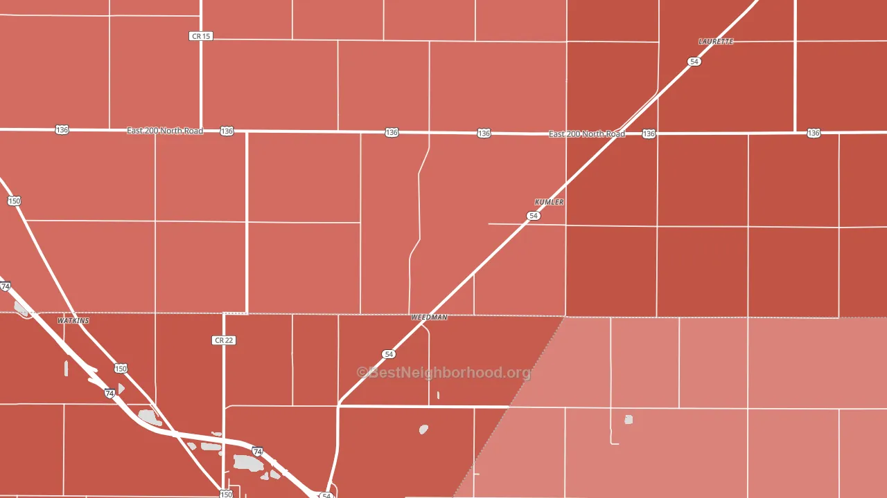 Kumler, IL block-group political-lean map