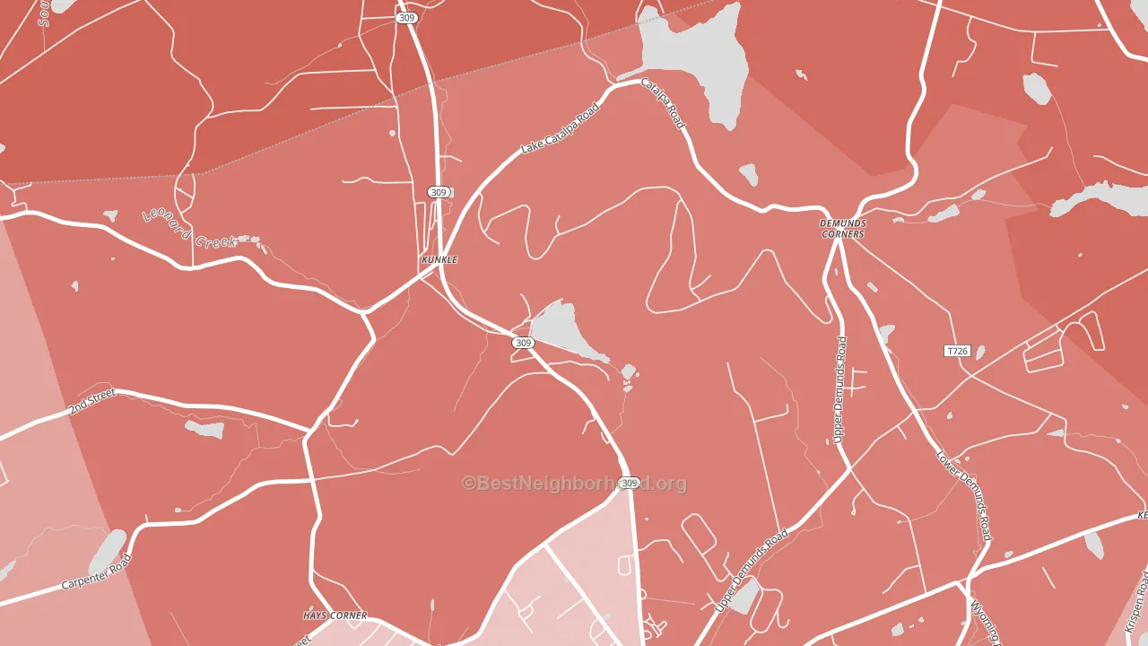 Kunkle, PA block-group political-lean map