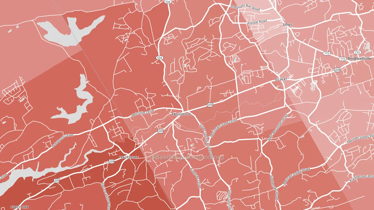 Kunkletown, PA block-group political-lean map