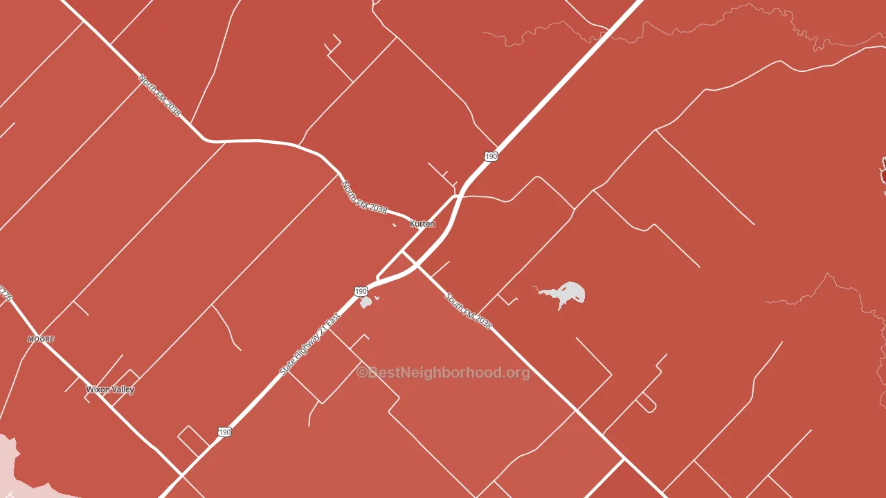 Kurten, TX block-group political-lean map