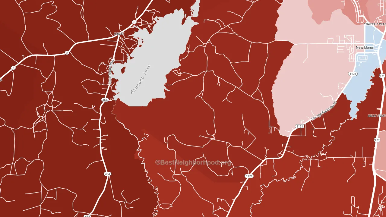 Kurthwood, LA block-group political-lean map