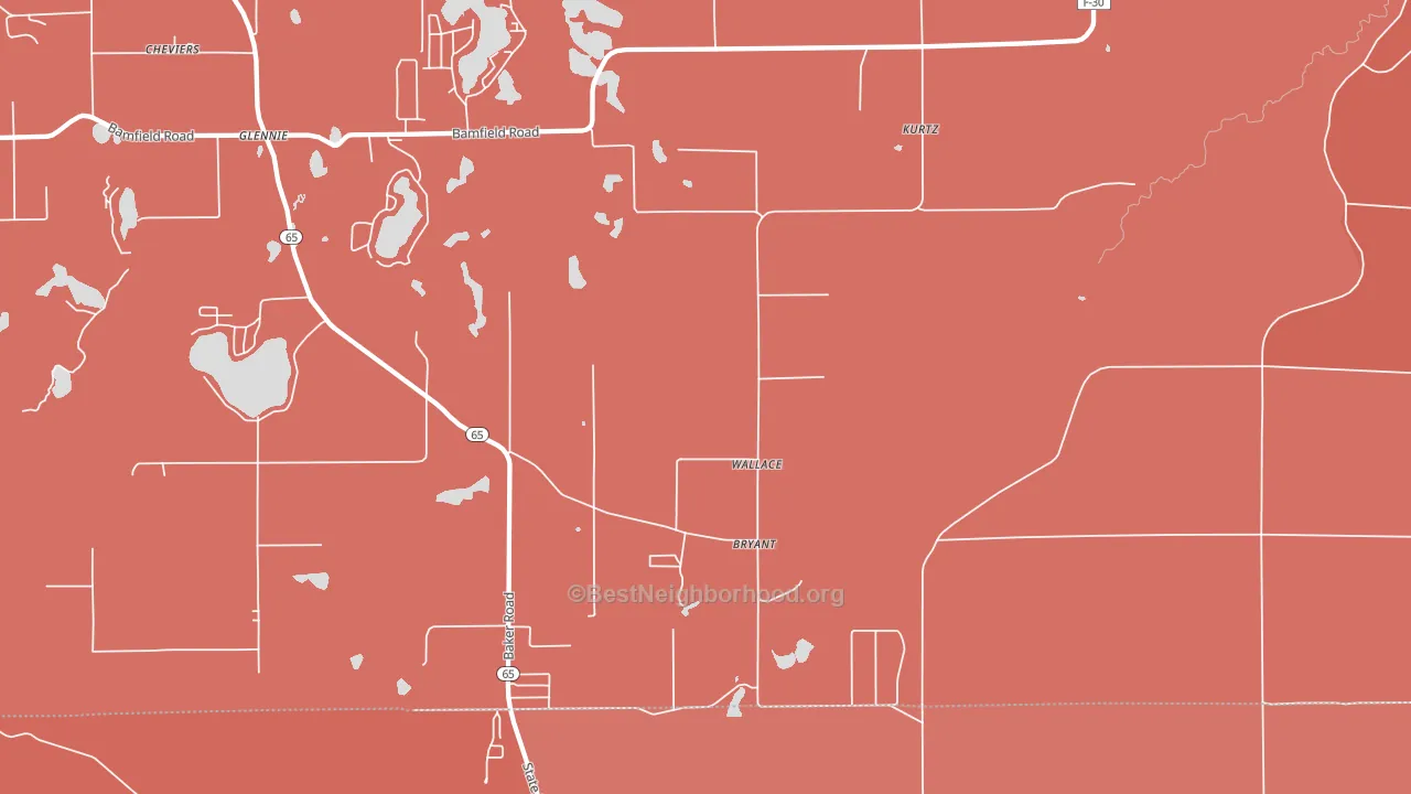Kurtz, MI block-group political-lean map