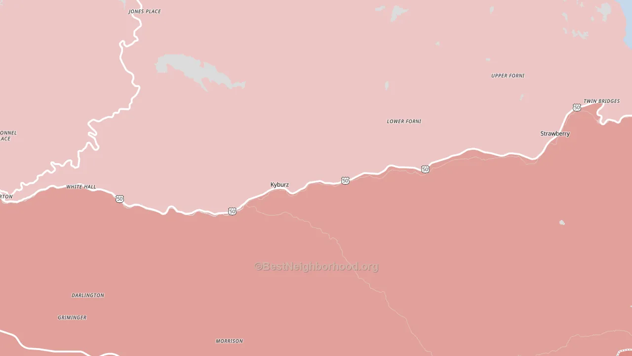 Kyburz, CA block-group political-lean map