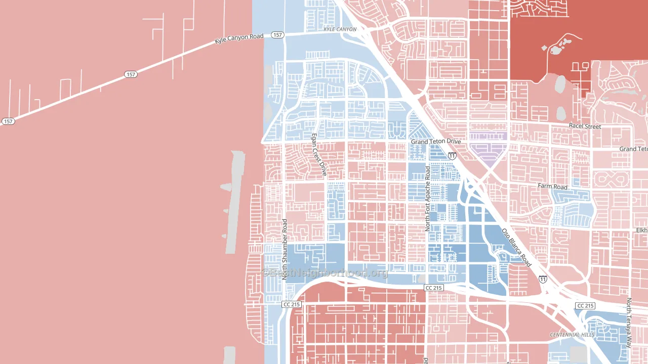 Kyle Canyon, Las Vegas, NV block-group political-lean map