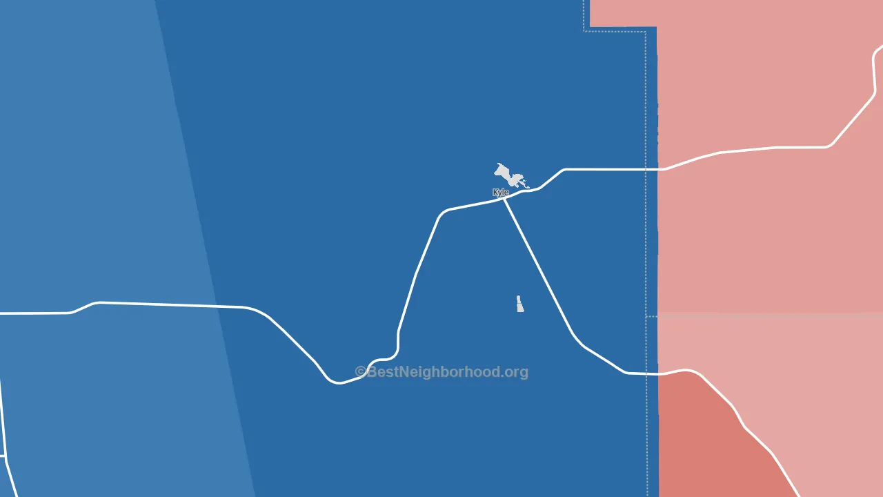 Kyle, SD block-group political-lean map