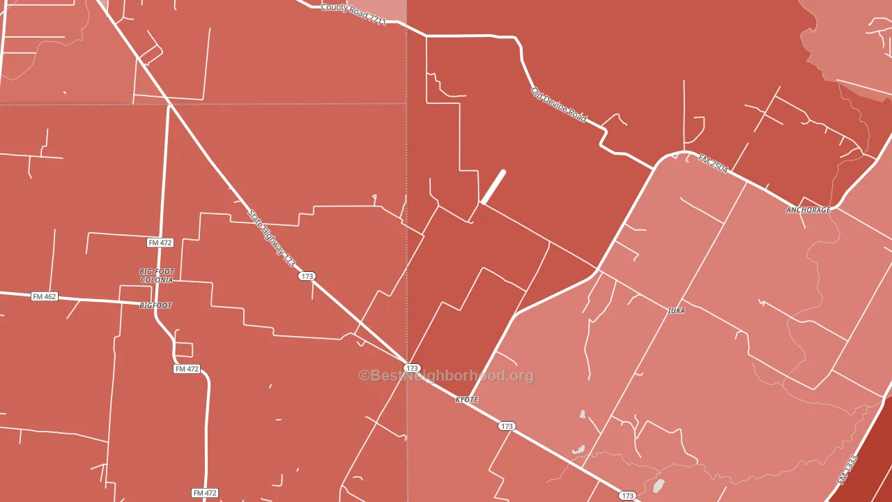 Kyote, TX block-group political-lean map