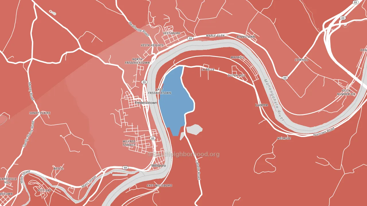 La Belle, PA block-group political-lean map