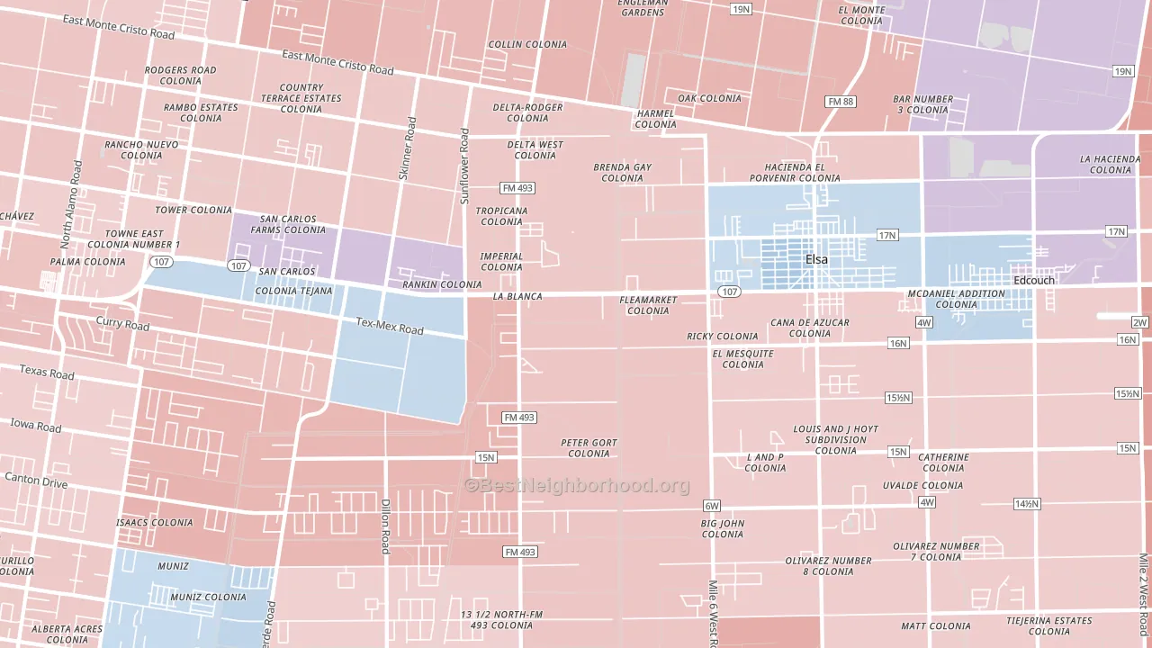 La Blanca, TX block-group political-lean map