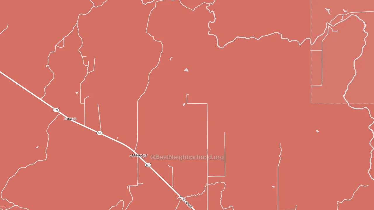 La Branch, MI block-group political-lean map