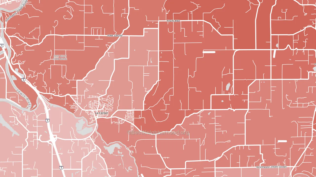 La Center, WA block-group political-lean map