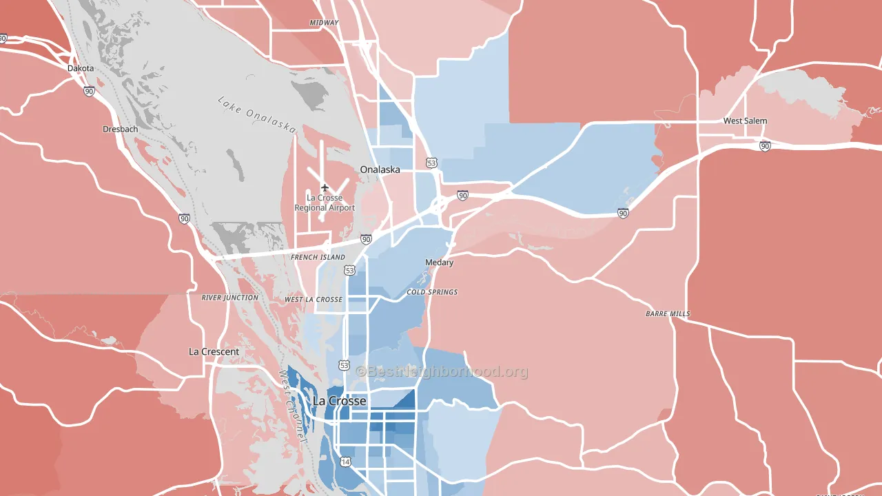 La Crosse County, WI block-group political-lean map