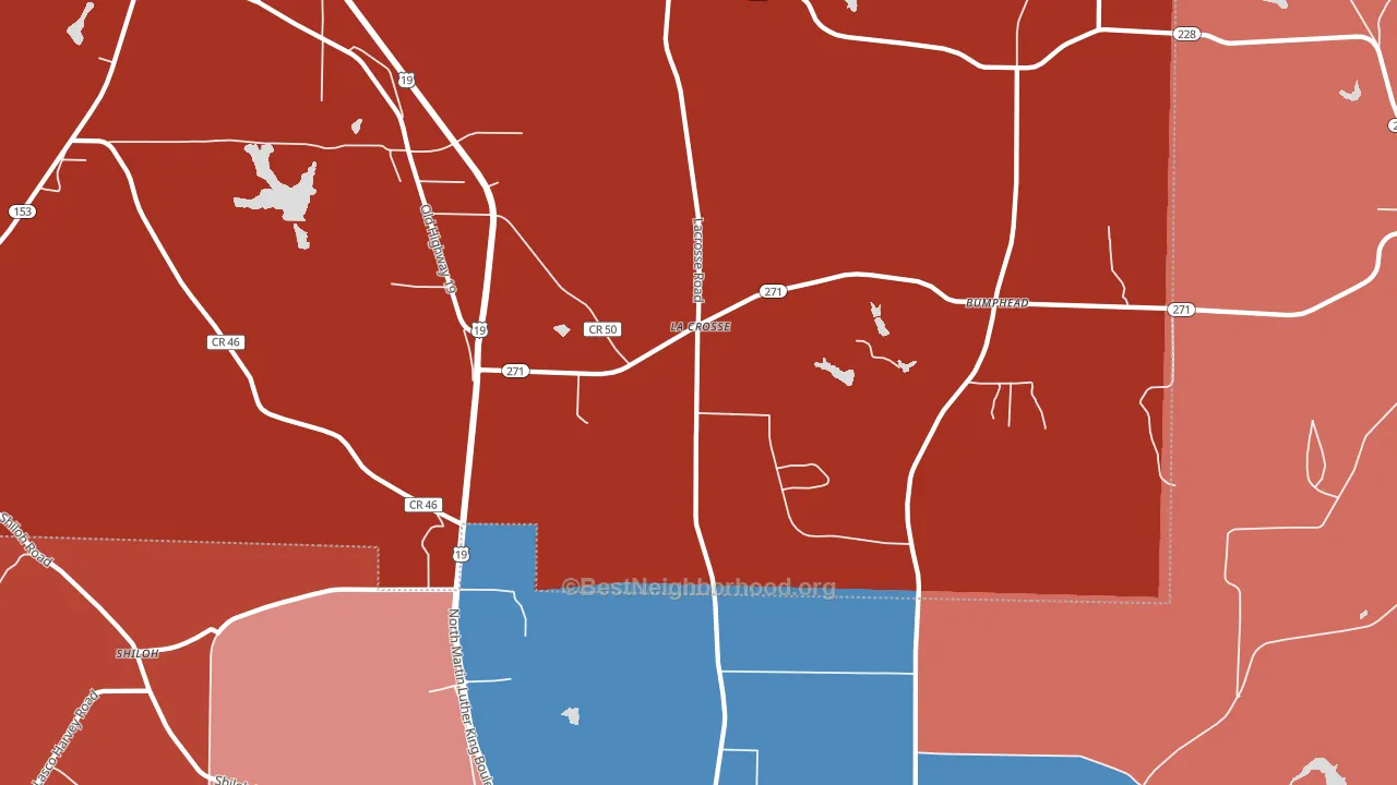 La Crosse, GA block-group political-lean map