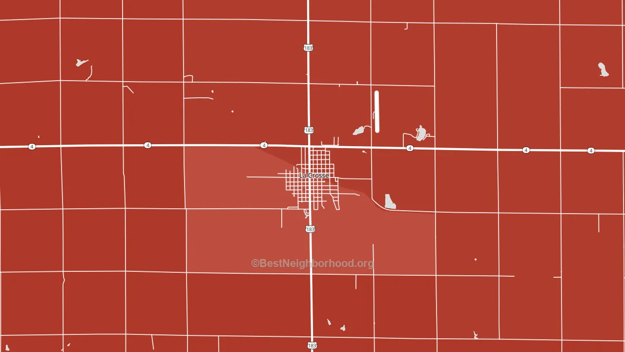La Crosse, KS block-group political-lean map