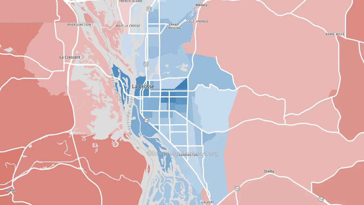 La Crosse, WI block-group political-lean map