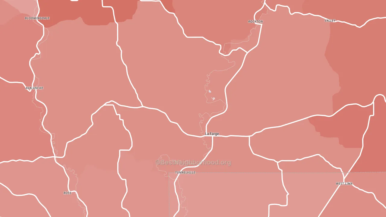 La Farge, WI block-group political-lean map