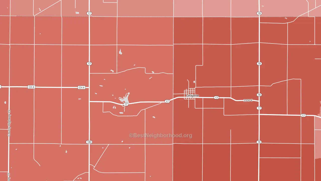 La Fayette, IL block-group political-lean map
