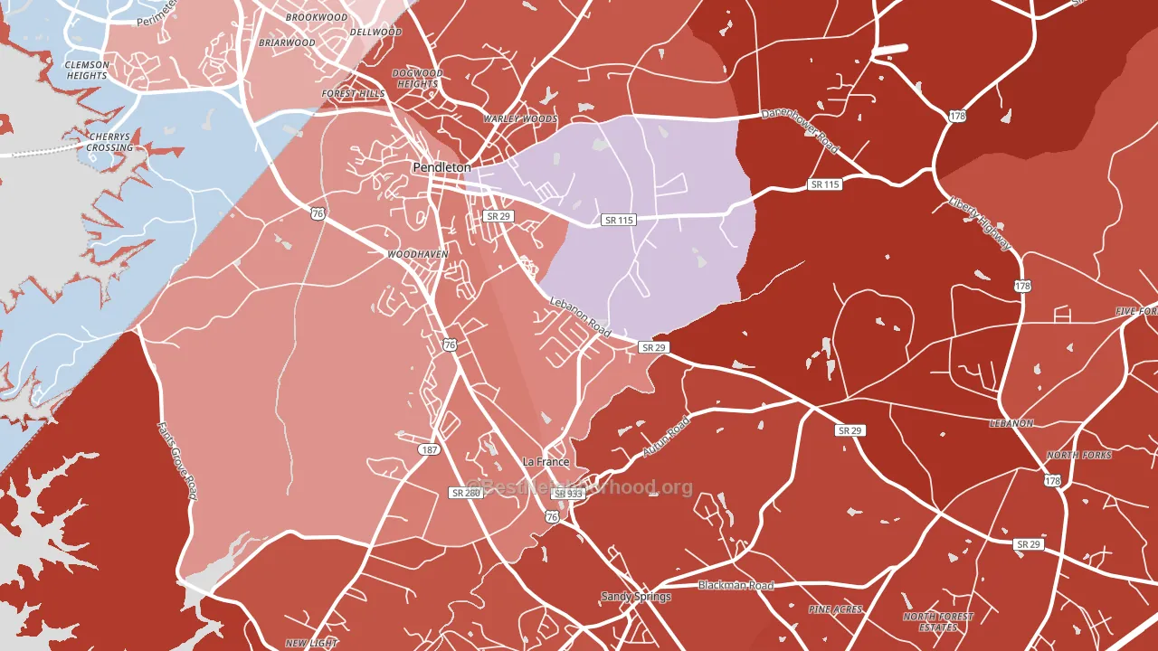 La France, SC block-group political-lean map