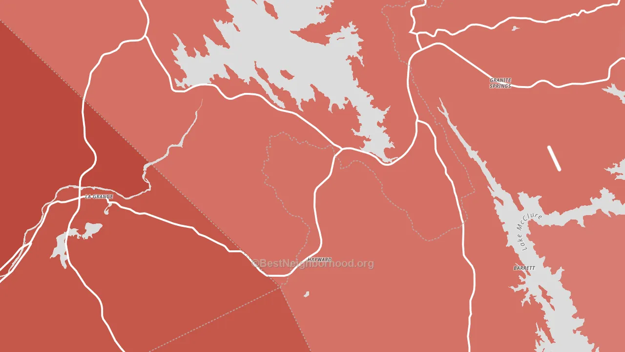 La Grange, CA block-group political-lean map