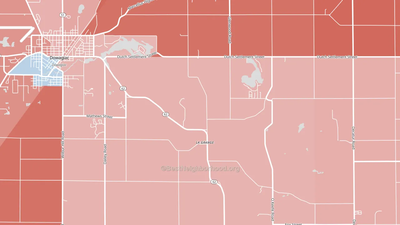 La Grange, MI block-group political-lean map