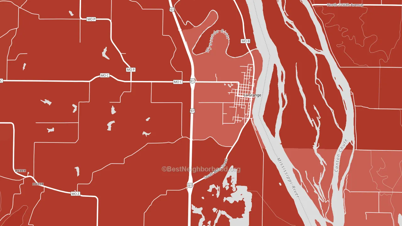 La Grange, MO block-group political-lean map