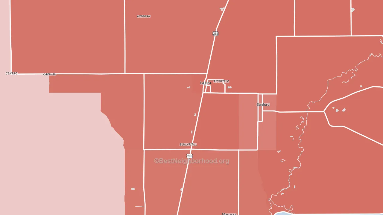 La Jara, CO block-group political-lean map