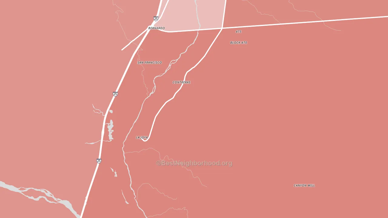 La Joya, NM block-group political-lean map