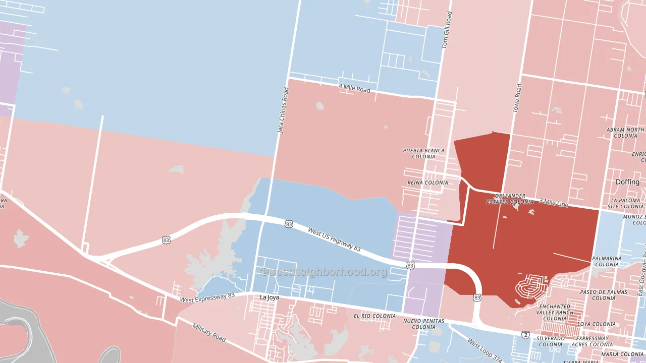 La Joya, TX block-group political-lean map