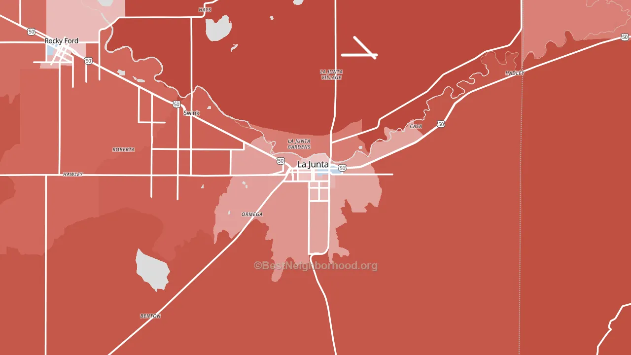 La Junta, CO block-group political-lean map