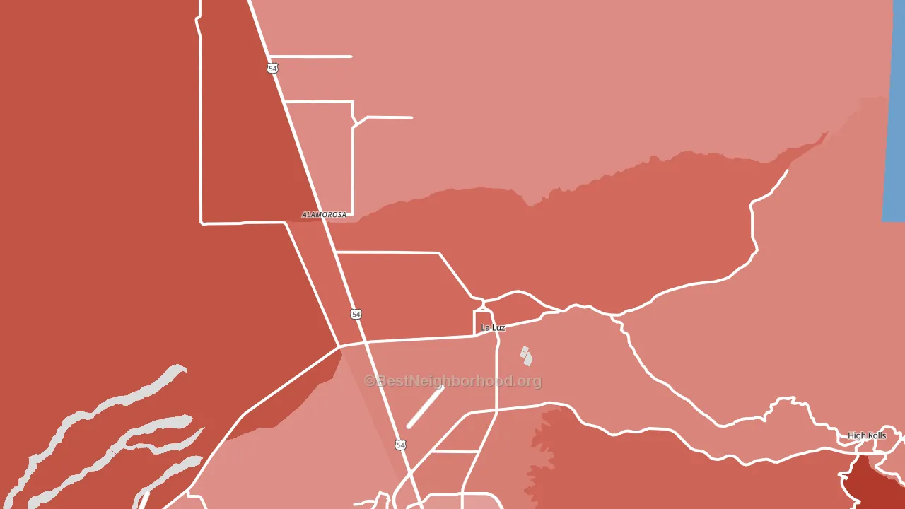 La Luz, NM block-group political-lean map
