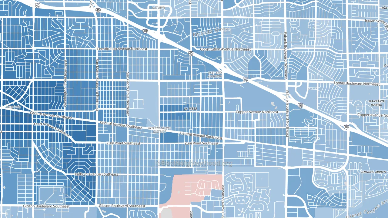 La Mesa, Albuquerque, NM block-group political-lean map