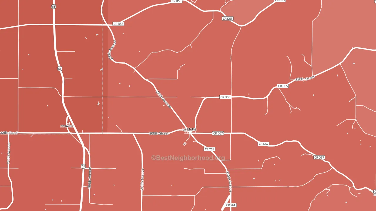 La Motte, IA block-group political-lean map