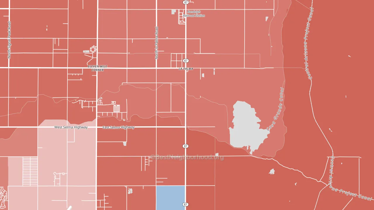 La Palma, AZ block-group political-lean map
