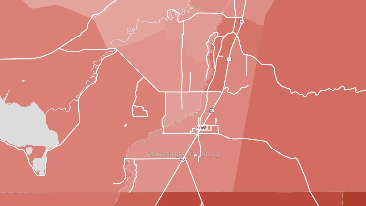 La Pine, OR block-group political-lean map