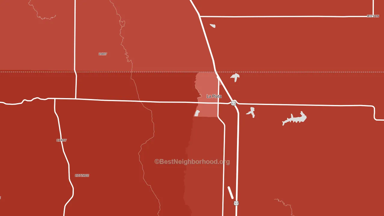 La Plata, MO block-group political-lean map