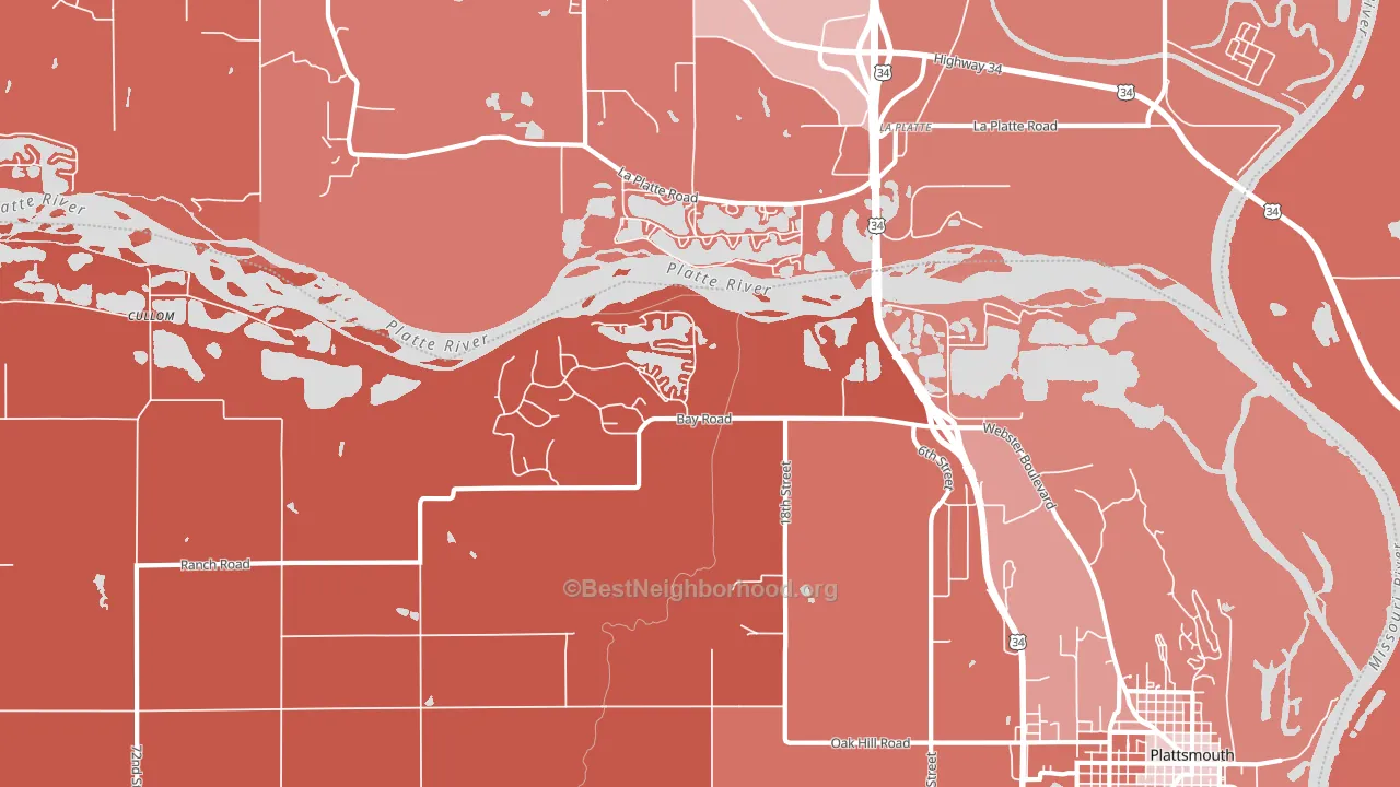 La Platte, NE block-group political-lean map