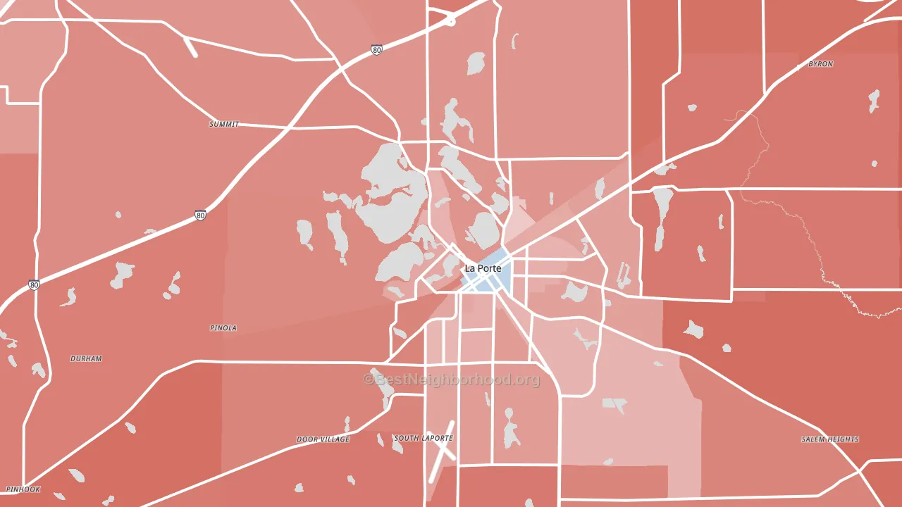 La Porte, IN block-group political-lean map