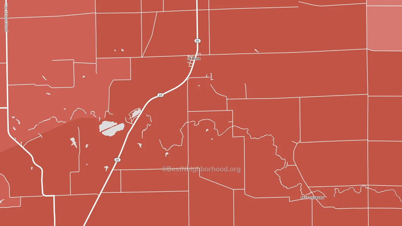 La Rose, IL block-group political-lean map