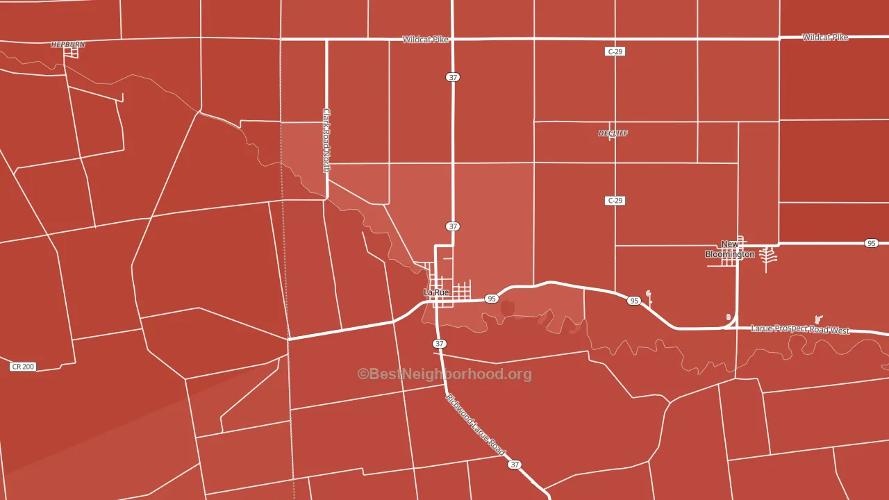 La Rue, OH block-group political-lean map