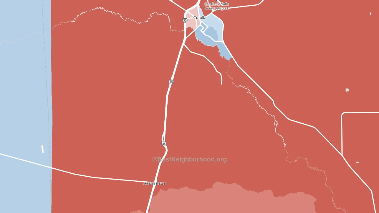La Salle County, TX block-group political-lean map