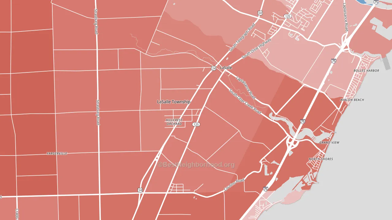 La Salle, MI block-group political-lean map