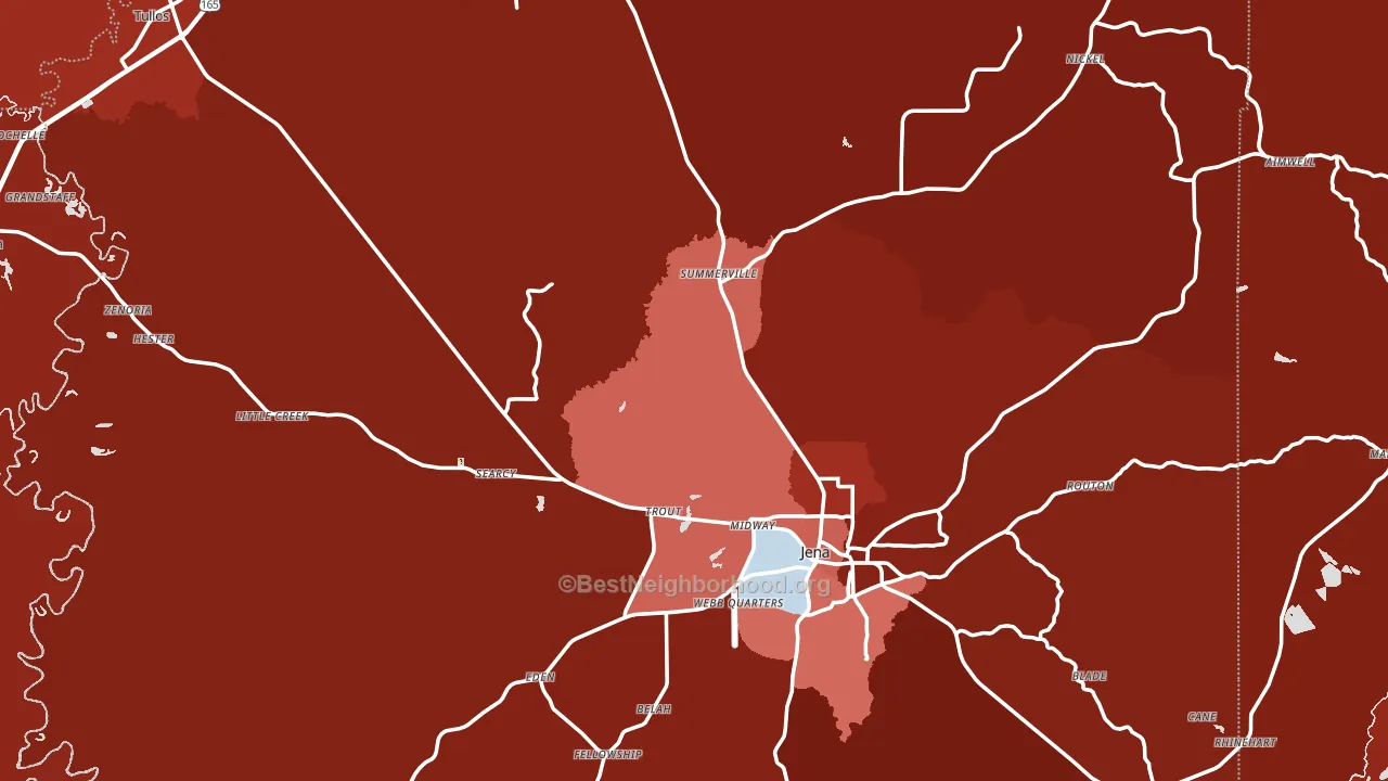 LaSalle Parish, LA block-group political-lean map
