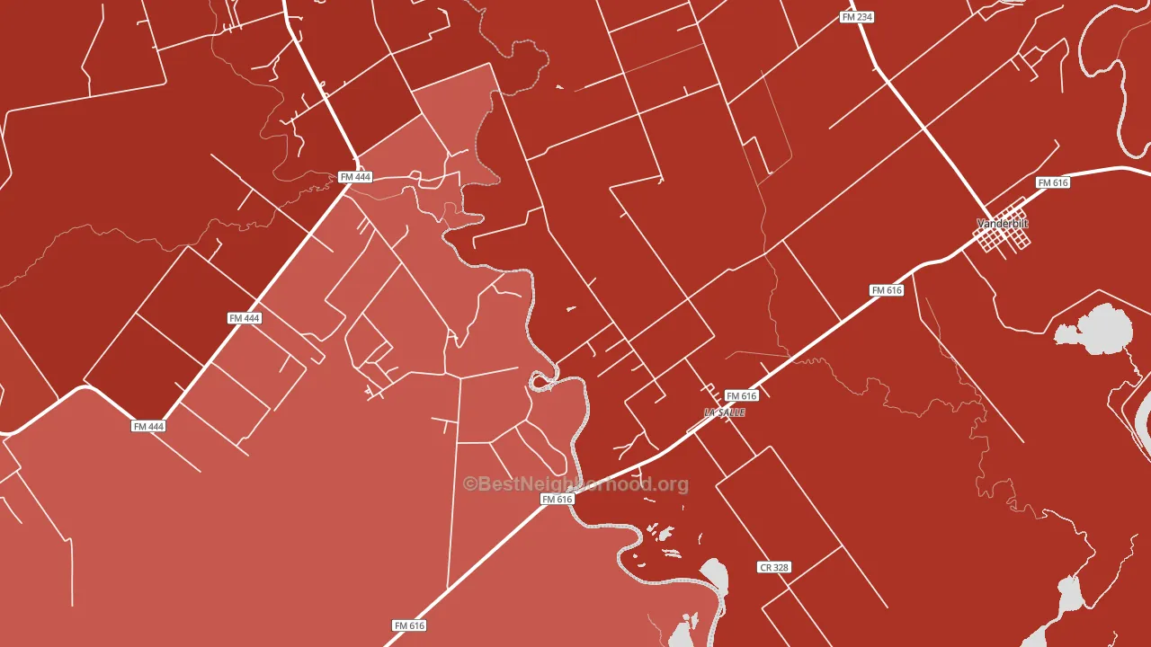 La Salle, TX block-group political-lean map